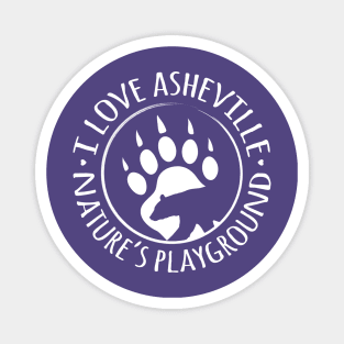 I Love Asheville, NC - Black Bear Paw - WO Plumb 15 Magnet